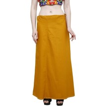 Women&#39;s Cotton Petticoat Saree inner wear  Underskirt Skirt Musturd - £9.46 GBP