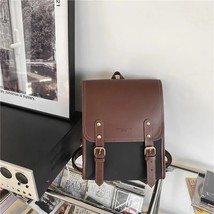 Retro Fashion Woman Backpack Pu Leather Big School Backpack Bags for Teenagers G - $171.62