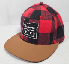 Eugene OG Oregon Red Black Plaid Hat Cap Brown Faux Leather Brim LIDS Sn... - $165.44 MXN
