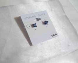 Department Store 1/4&quot; Sterling Silver Sapphire Stud Earrings R663 - $33.59