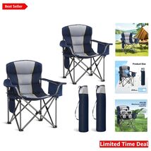 Durable Outdoor Folding Chairs with Armrests &amp; Coolers - Lightweight &amp; P... - $237.55