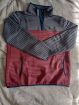 LL Bean Air Light Knit Colorblock 1/4 zip Snap Pullover Womens Size Medium - $25.00