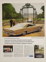 1966 Print Ad The '66 Ford Galaxie XL 2-Door Cars Quieter Automobile - $22.30