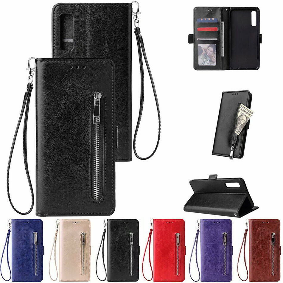 K163) Leather wallet FLIP MAGNETIC BACK cover Case for Samsung Galaxy