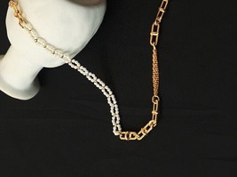 18K Gold Prissei Asymmetric Necklace - trendy, stylish, costume, beaded - £34.61 GBP