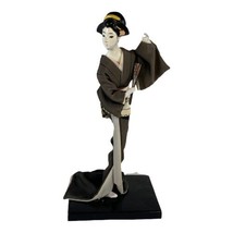 9”  Japan Gofun Geisha Silk Dressed Doll Asian  Vintage Exquisite Collectible - £146.31 GBP