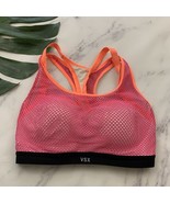 VSX Victorias Secret Sport Bra Size 32 D Pink Orange Mesh Underwire Cups - $19.79