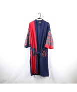 Vtg 90s Streetwear Mens One Size Color Block Fleece Belted Bath Robe Lou... - €46,92 EUR