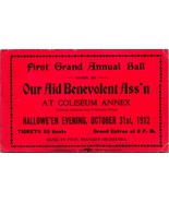 1912 First Grand Halloween Ball Our Aid Benevolent Association Chicago I... - $20.74