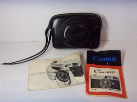 VINTAGE CANON CANONET CAMERA WITH CASE &amp; MANUAL UNTESTED AS-IS - £18.46 GBP