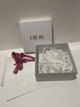 DIOR Small Gift Box 8x8x3 inch with Pink Ribbon Envelope Confetti - £27.61 GBP