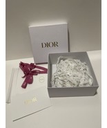 DIOR Small Gift Box 8x8x3 inch with Pink Ribbon Envelope Confetti - $34.95