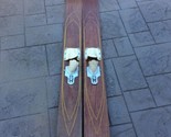 Vintage Mid-Century Painted Sea King Wooden Water Skis - Wood Rudder Cla... - $84.11