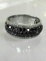 1Ct Round Cut Black Diamond Engagement Wedding Ring in 14K White Gold Finish - £134.99 GBP
