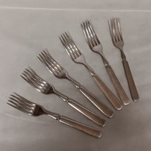 International Silver Plain Round Dinner Salad Forks 6 Silverplated 7.625&quot; 7.125&quot; - $24.95