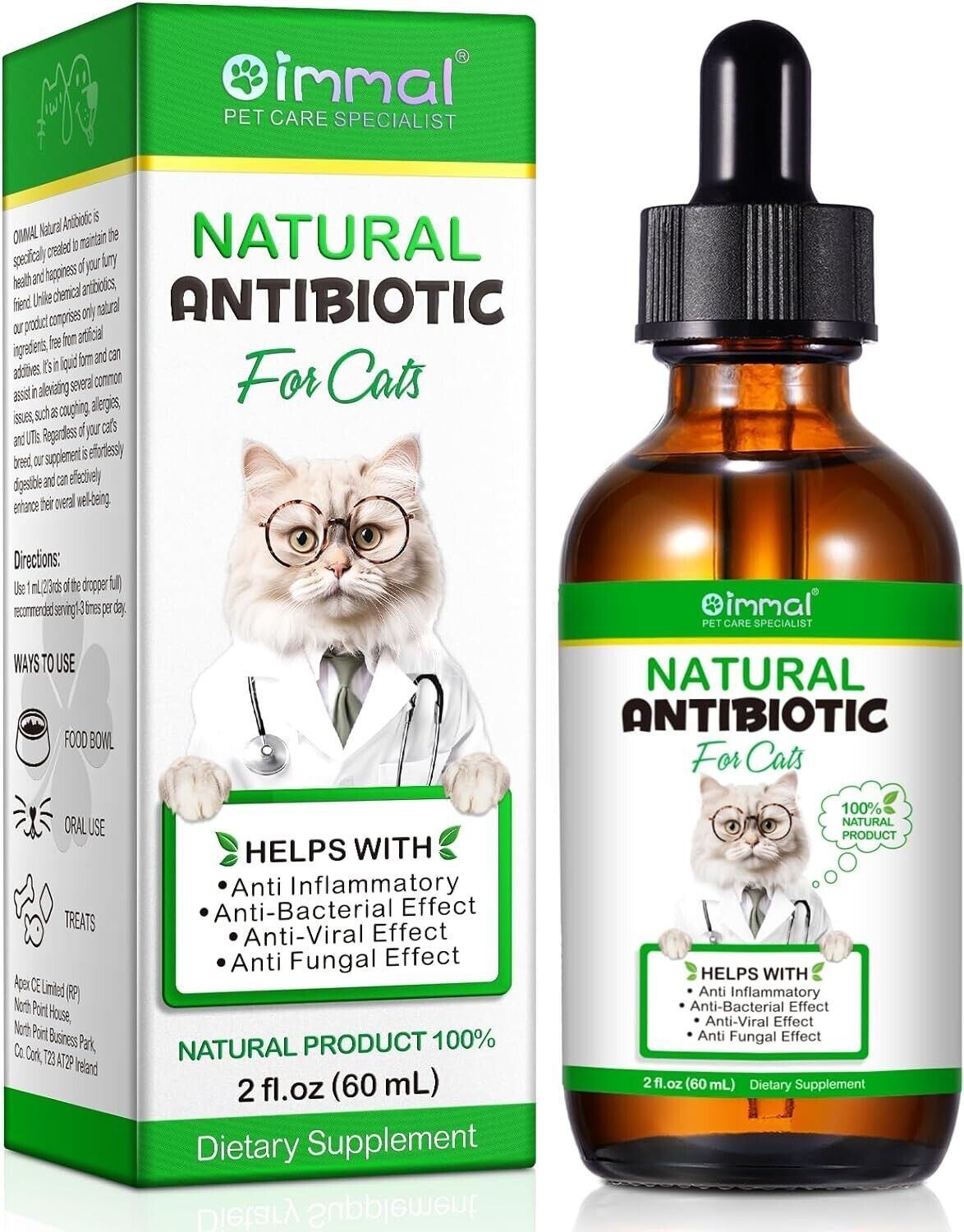 Natural Antibiotic for Cats Pet Supplements Immune &amp;Allergy Relief Multi... - $19.99