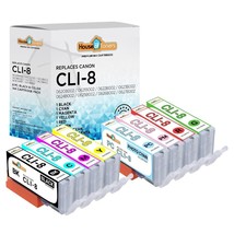 8Pk Cli-8 Ink Set W/ Red & Green For Canon Pixma Pro6000 Pro6500 Pro9000 Mark Ii - £13.39 GBP