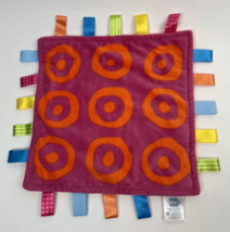 Taggies Blanket Security Lovey Swirls Orange Purple 12 x 12 Little Tags - £19.75 GBP