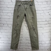 American Eagle Jeans Mens Sz 28X32 Gray Skinny Distressed Destroyed  - £15.57 GBP