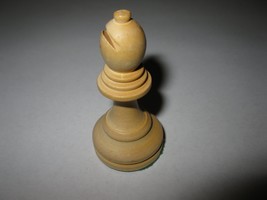 1967 Bar-Zim Classic Chess Board Game Piece: Tan Bishop,Wooden Stauton design - $2.00