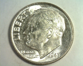 1947 ROOSEVELT DIME CHOICE ABOUT UNCIRCULATED++ CH. AU++ NICE ORIGINAL 9... - $4.50