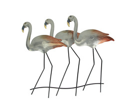 21 Inch Galvanized Metal Flamingo Wall Mounted Hanging Sculpture Home De... - £34.73 GBP