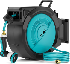 1/2 Inch X 100 Ft Water Hose Reel Wall Mounted, UV Resistant Double Shel... - £161.55 GBP