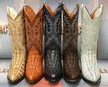 Mens Western Boots Crocodile Tail Pattern Cowboy Rodeo Genuine Leather J... - £87.10 GBP