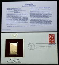 22¢ Navajo Art 1986 CENTURIES 22K Gold Stamp USPS 1ST Day of Issue 1987 - £8.95 GBP