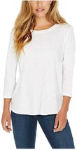 Kirkland Signature Women&#39;s Plus Size 3X White Cotton Slub Tee T-Shirt NWT - £12.73 GBP