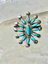 Turquoise ring Zuni petite point size 5.5 sterling silver women girls - £68.04 GBP