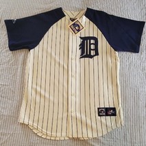 Vintage Majestic Cooperstown Collection Detroit  Jersey Blue & Beige Medium NWT - £59.92 GBP