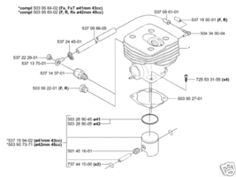 cylinder assembly husqvarna trimmer 343f 343r 343rx - $166.49