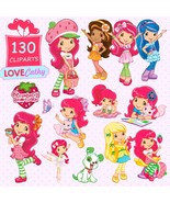 Strawberry Shortcake, Clipart Digital, PNG, Printable, Party, Decoration - £2.20 GBP