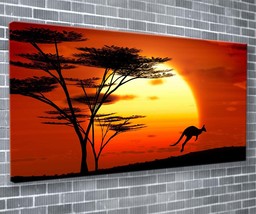 Outback Kangaroo Canvas Print Animal Wall Art 55x24 Inch Ready To Hang  - £70.49 GBP