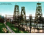 Vtg Postcard California CA Summerland By the Sea Oil Wells in the Pacifi... - £2.70 GBP