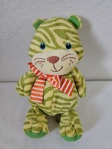 First And Main Baby Bright Tiger Plush Stuffed Animal Yellow Green Orange Bow - $24.73