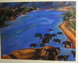 Modern Artist 11.5&quot; x 9.75&quot; Bookplate Print: Bhupen Khakhar - Elephants ... - $3.50
