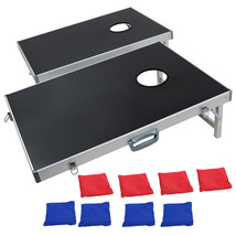 Cornhole Bean Bag Toss Game Set Aluminum Frame Portable Design W/ Carrying Bag - £83.33 GBP