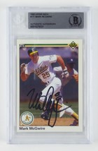 Mark McGwire Signed Slabbed 1990 Upper Deck Card Oakland Athletics Beckett COA - £300.70 GBP