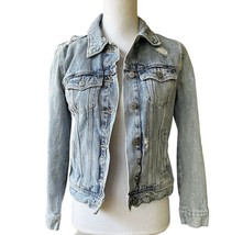 Old Navy Womens Distressed Denim Jean Jacket Size Small Blue Light Wash - £14.01 GBP