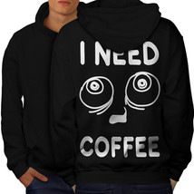 I Need Coffee Addict Sweatshirt Hoody Funny Men Hoodie Back - £16.83 GBP