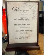 Standing Hanging Wall Wooden &quot;With A Prayer&quot; Wood Plaque With Music Heal... - $8.54