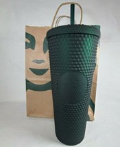 2022 Starbucks Matte Dark Green Studded Venti 24oz Tumbler Christmas Gift - £32.18 GBP