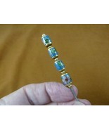 (U474) Blue pink oval flower CLOISONNE beads hatpin Pin love hat pins JE... - $13.09