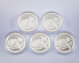 Lot of 5 2012 Australia $1 Silver 1oz Koalas (BU Condition) in Capsules ... - £250.45 GBP