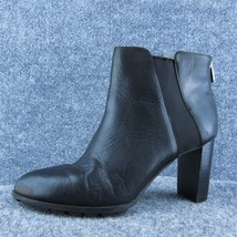 Adrienne Vittadini  Women Ankle Boots Black Leather Zip Size 8.5 Medium - £19.55 GBP