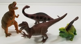 N) Vintage Lot of 4 Chinasaur Plastic Dinosaurs Tyrannosaurus Apatosaurus Boley - £7.75 GBP