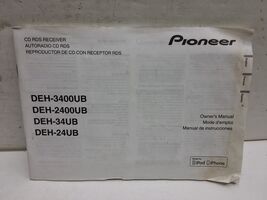 Pioneer DEH- 3400UB, 2400UB, 34UB, 24UB CD RDS RECEIVER OWNER'S MANUAL - $14.84
