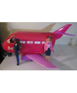 Barbie Pink Jumbo Jet With Accessories Plus Pilot &amp; Stewardess Barbie  D... - £197.66 GBP